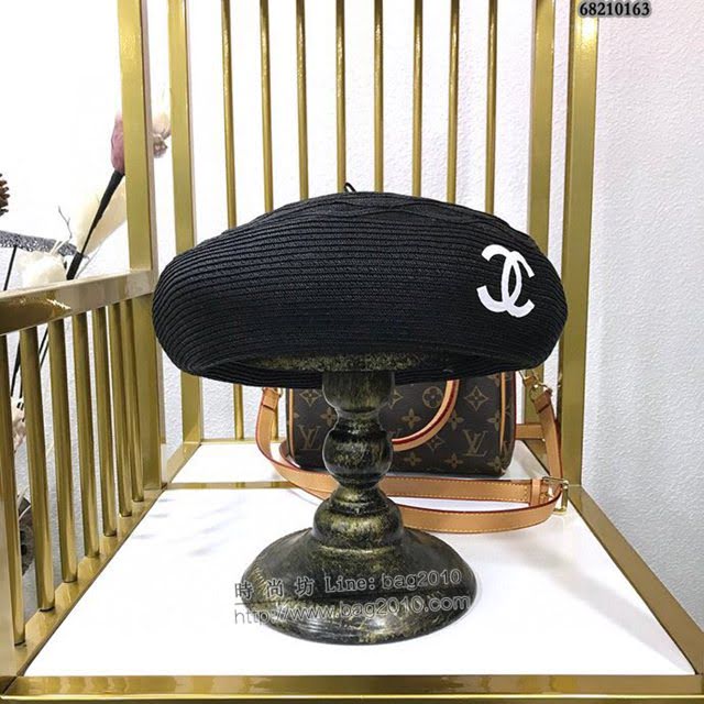 Chanel女士帽子 香奈兒新款波紋設計百搭貝雷帽  mm1408